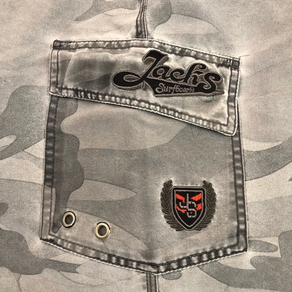 Jacks Surfboards Australia Gray Camo Swim Pool Beach Trunks Board Shorts Mens 38